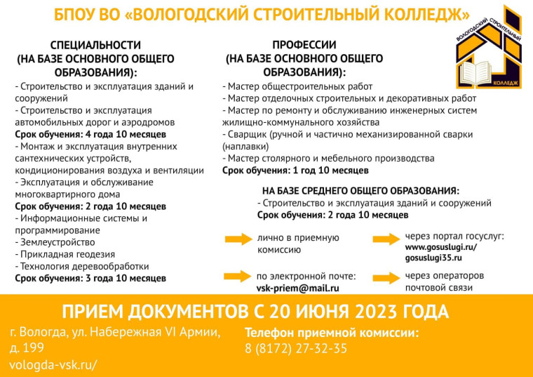 Вологодский строительный колледж.